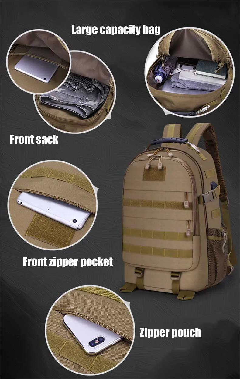 30L Military Molle Backpack with USB Charging