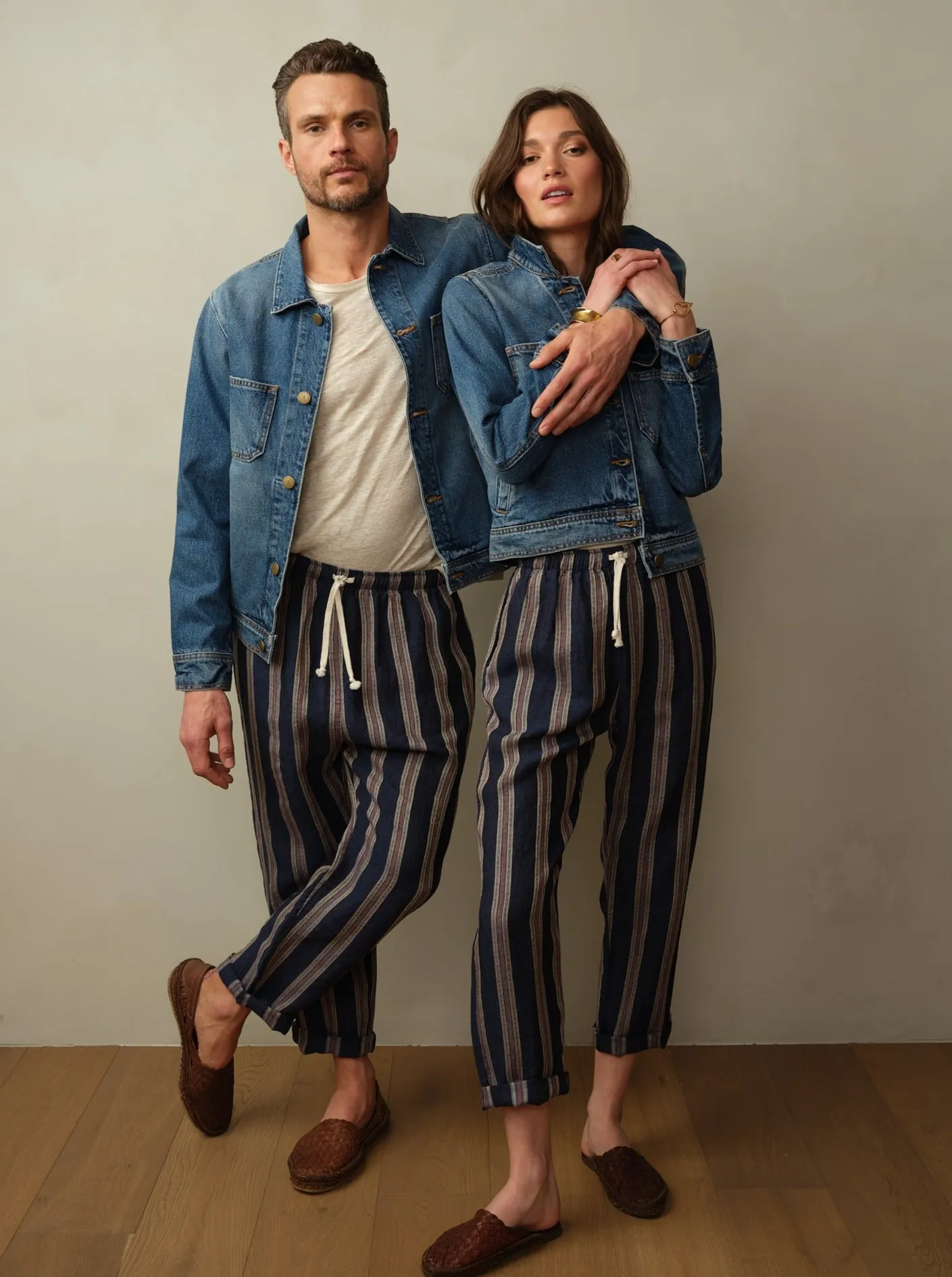 Bali Drawstring Embroidered Linen Pant - Final Sale