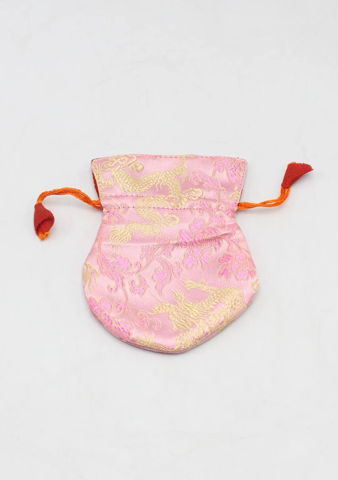 Dragon Silk Brocade Drawstring Mala Bag