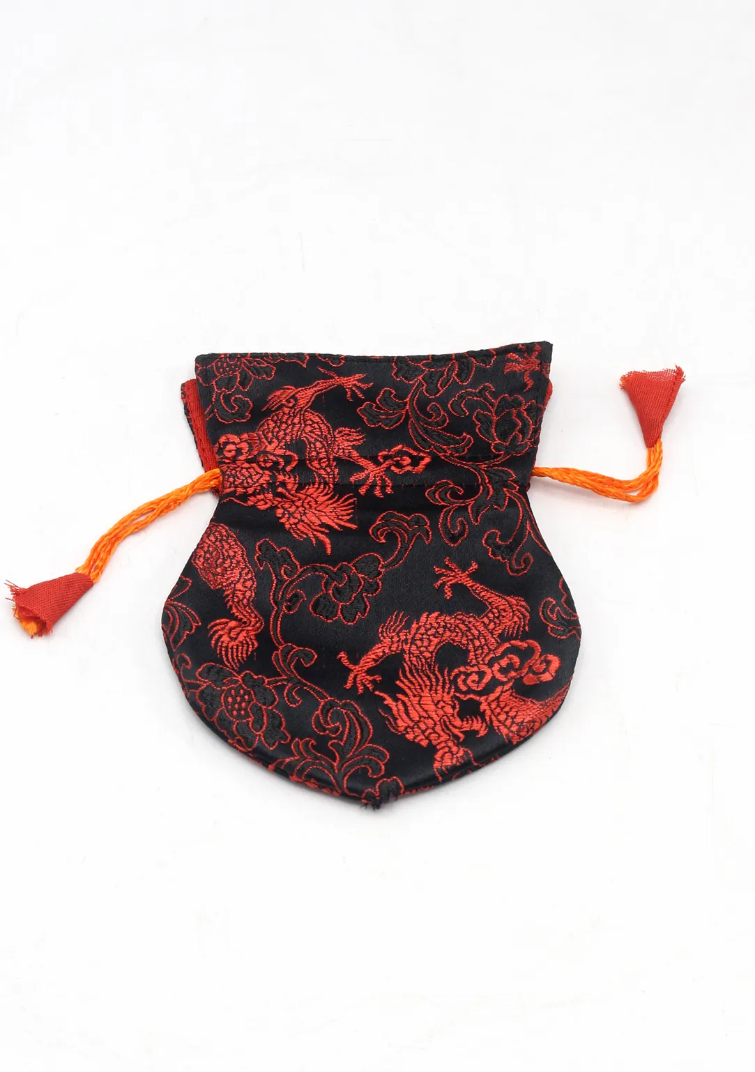 Dragon Silk Brocade Drawstring Mala Bag