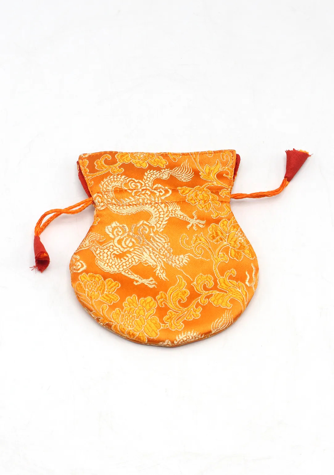 Dragon Silk Brocade Drawstring Mala Bag