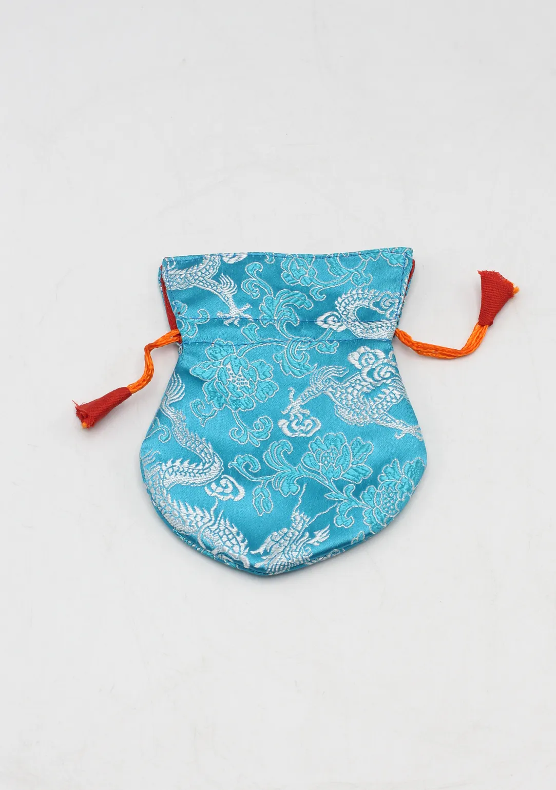 Dragon Silk Brocade Drawstring Mala Bag