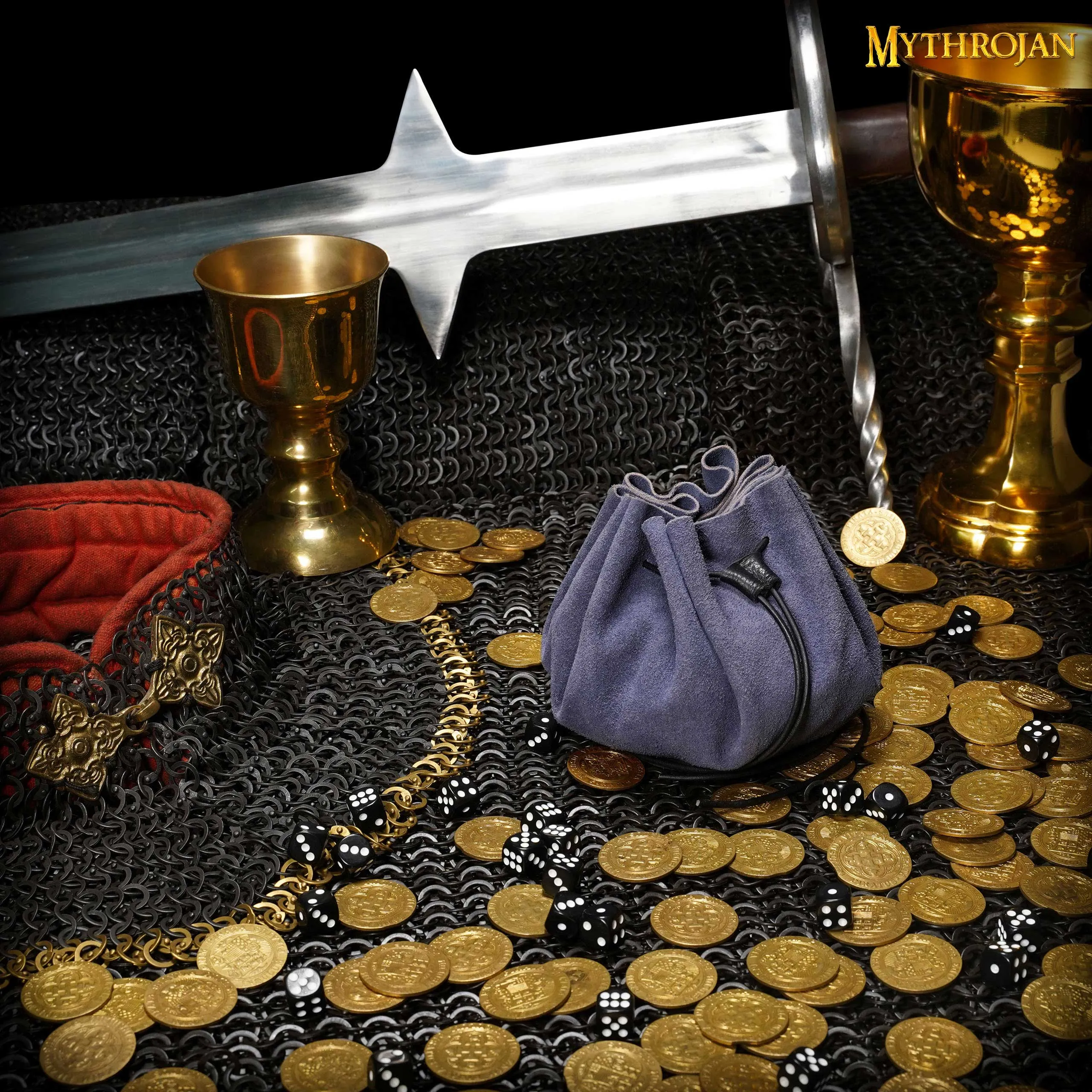Drawstring Dice Bag - Purple