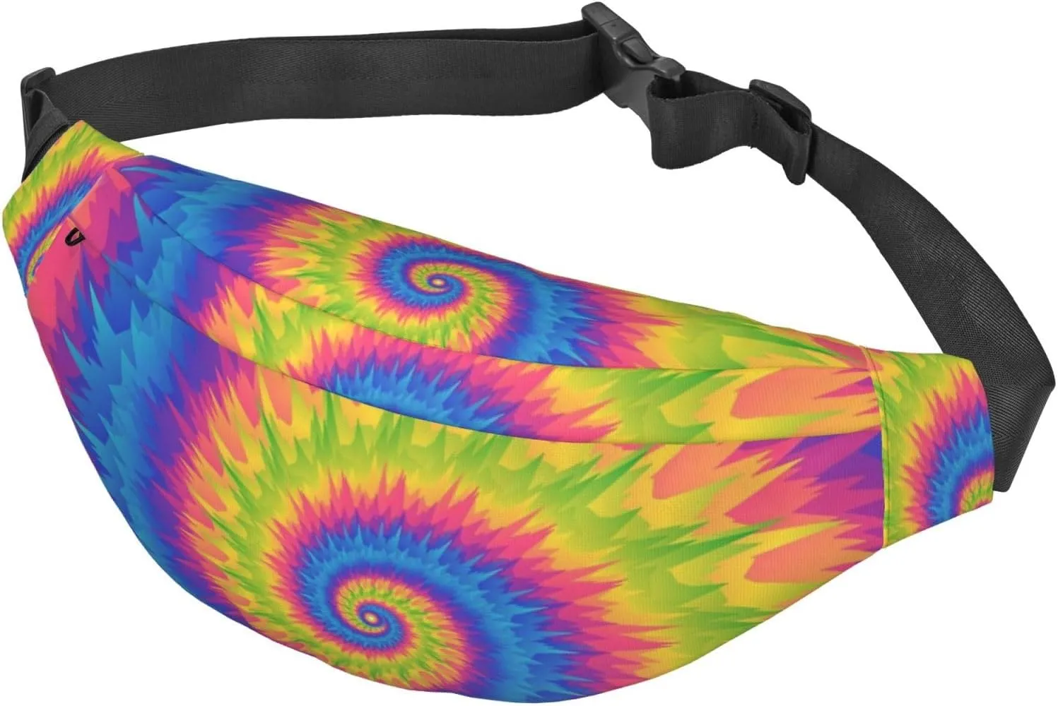 Fanny Pack for Women Men,Spiral Tie-Dye Large Crossbody Waist Pack Belt Bag for Workout Hiking Running Travel, Onesize