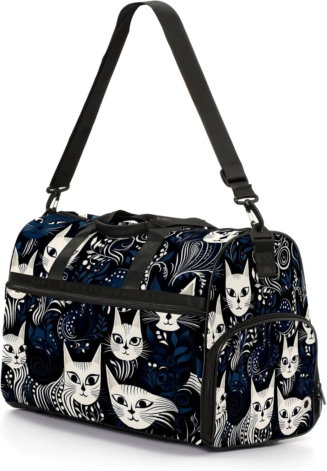 Gym Bag for Women, Carry on Weekender Overnight Bag, Travel Duffel Bags, Personal Item Travel Bag Tote Bag Workout Dance Bag, Cat - 10