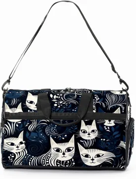 Gym Bag for Women, Carry on Weekender Overnight Bag, Travel Duffel Bags, Personal Item Travel Bag Tote Bag Workout Dance Bag, Cat - 10