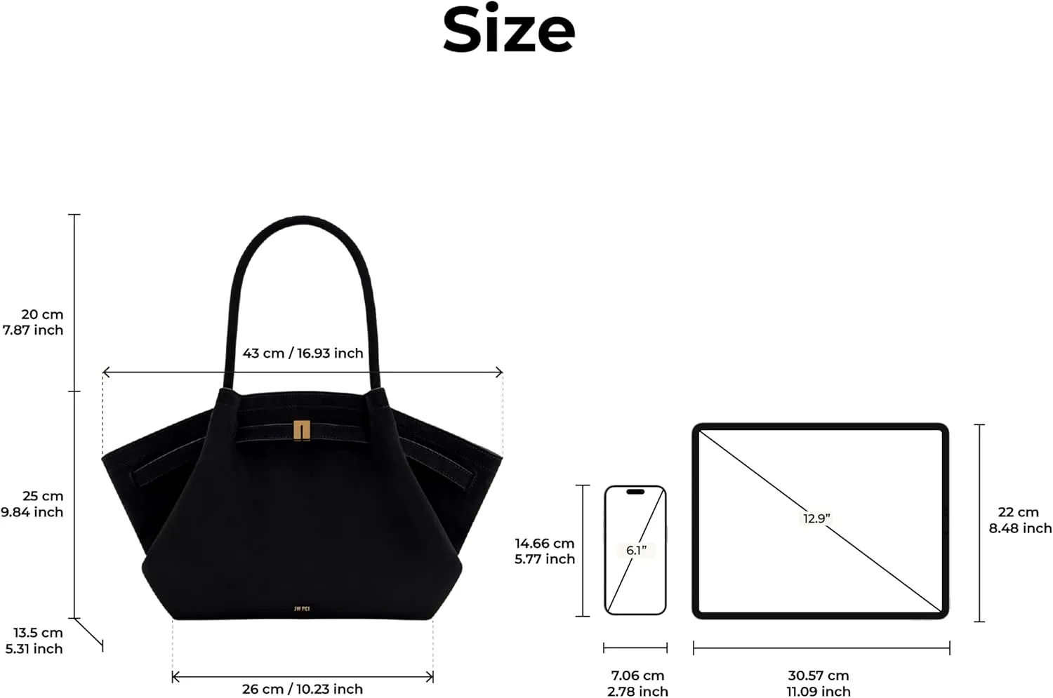 JW PEI Women's Hana Medium Faux Suede Tote Bag