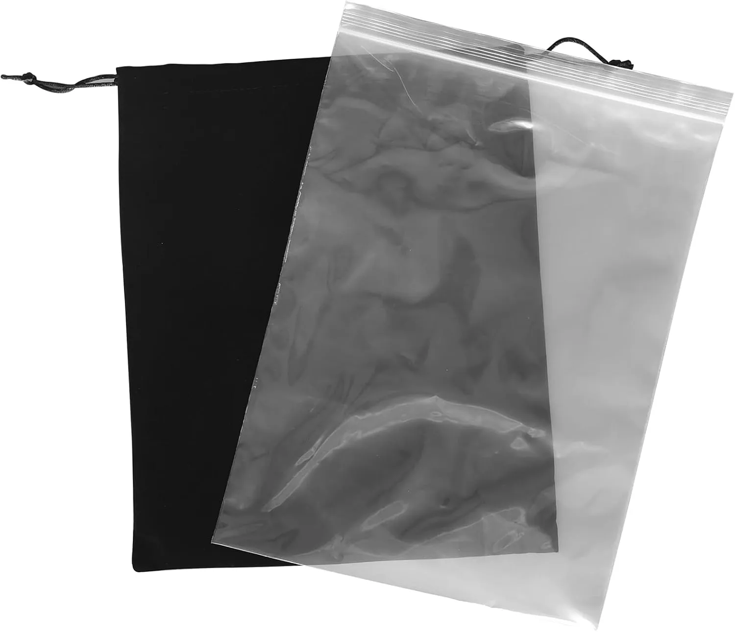 Large Black Velvet Cremains Bag - For Use Inside the Urn - Size 10" X 12" (230 Cubic Inches Capacity) - Includes a Resealable PE Material Ashes Storage Bag Suitable for All Ashes (Black, Large)