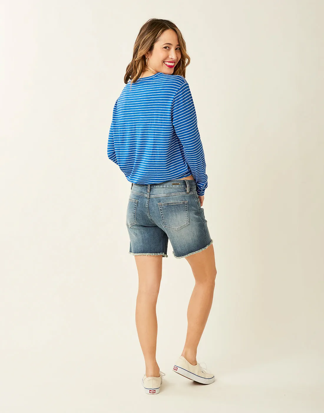 Lorena Top: Royal Stripe - FINAL SALE