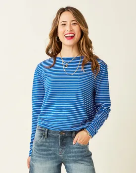 Lorena Top: Royal Stripe - FINAL SALE