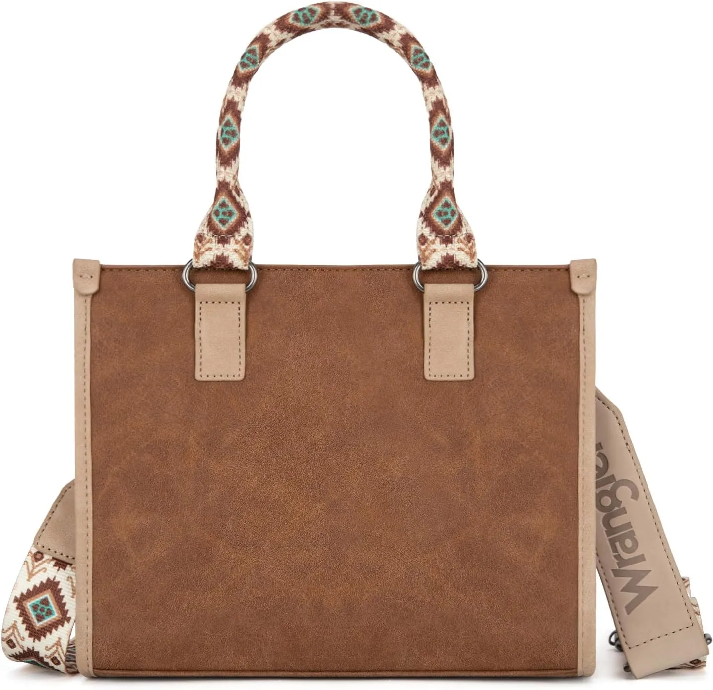 Montana West Wrangler Tote Bag for Women Western Retro Purse Top Handle Handbags with Aztec Strap