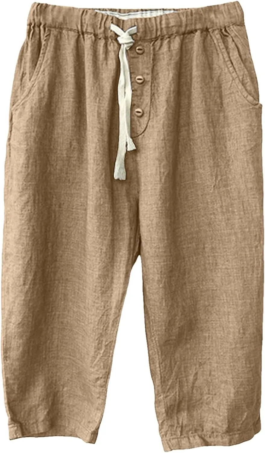 PTOLOCIF Womens Cotton Linen Pants Straight Leg Dress Pants High Waist Cotton Linen Pant Flowy Wide Leg Summer Boho Trousers