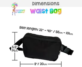 Small Belt Bag with Adjustable Strap | Unisex Mini Everywhere Waist Pouch Crossbody Fanny Pack for Carnival Travel Workout Running Hiking | Black