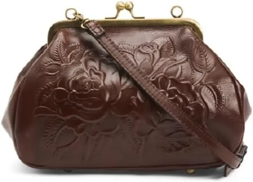 Vintage Rose Tooled Frame Bag - Annie