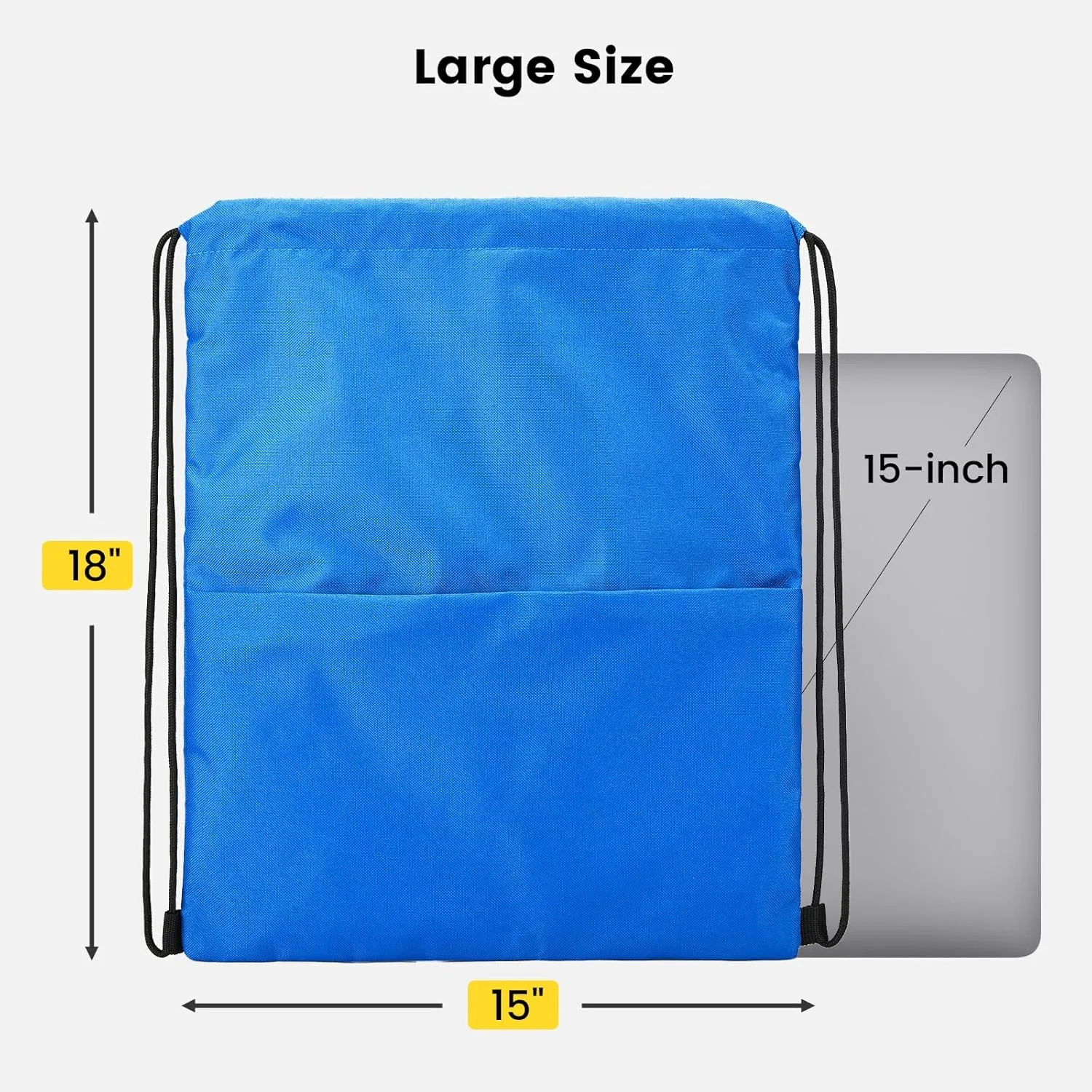 Vorspack Drawstring Backpack Water Resistant String Bag Sports Sackpack Gym Sack with Side Pocket for Men Women