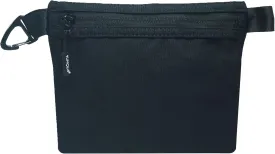 Water-Resistant Zipper Pouch with Carabiner Clip, Small Nylon Multipurpose Travel Digital Cosmetics Toiletry Bag Tool Storage Pouch, Black