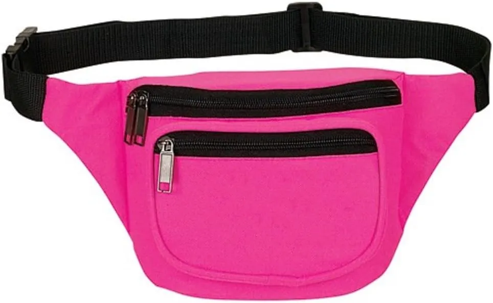 Yens Fanny Pack for Men Women - Waist Bag Pack - Lightweight Belt Bag for Travel Sports Hiking (FN-03 3-Zip, Neon Pink)